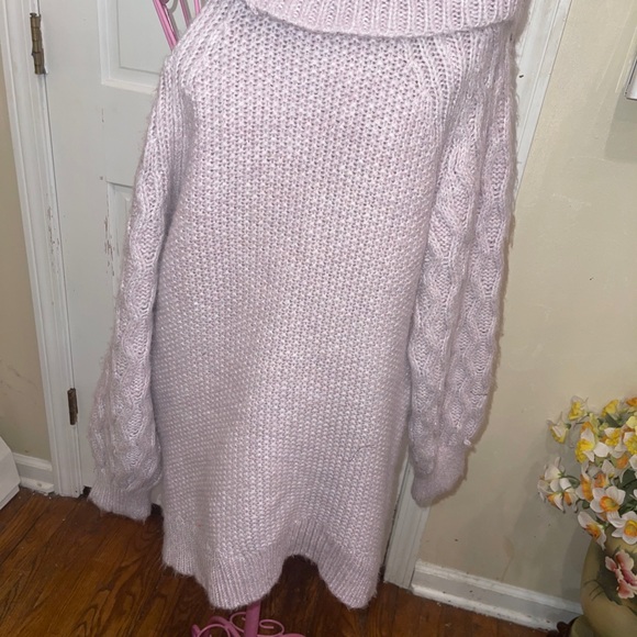 NEW Anthropologie Pilcro XXS Open Shoulder Cable Knit Women Sweater Lavender - Picture 4 of 4